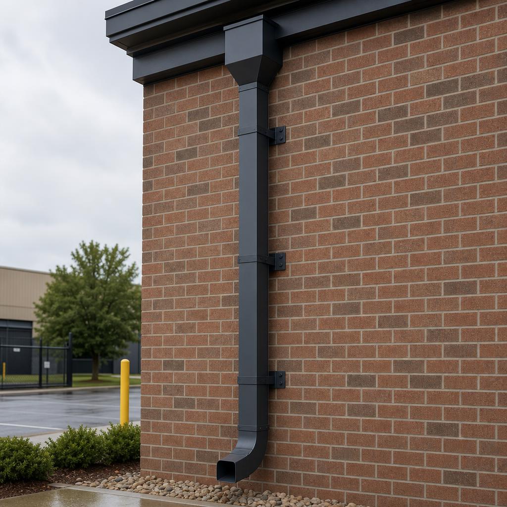 Commercial heavy duty downspout and bracket