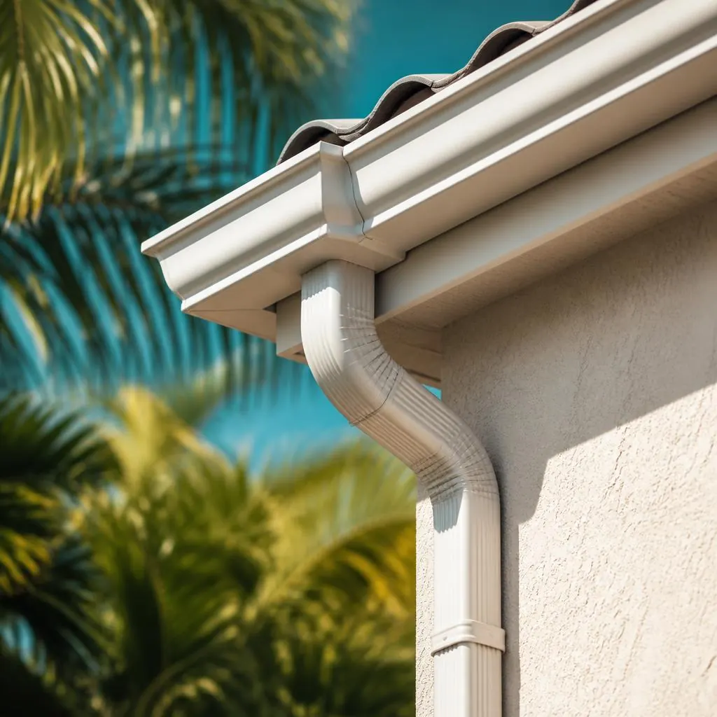 Close up of a seamless gutter installation